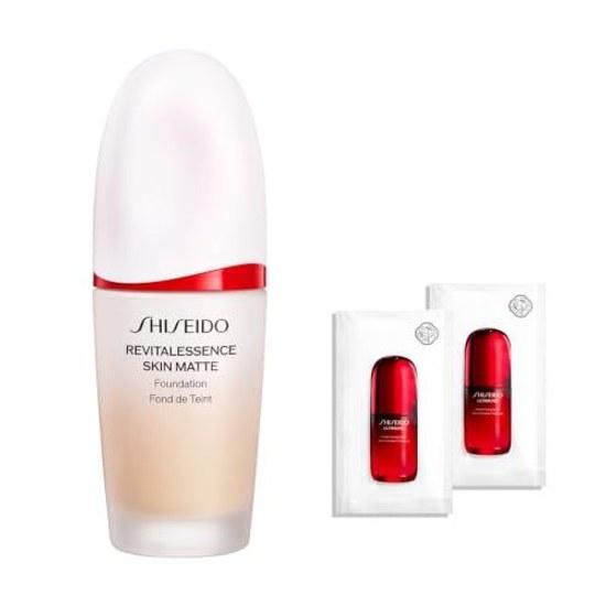 SHISEIDO Makeup Essence Skin Smooth Foundation 220 Linen 30mL 30PA+++ + Ultimune Power Infusing Serum Sample 2 packets included Beauty Liquid Bare