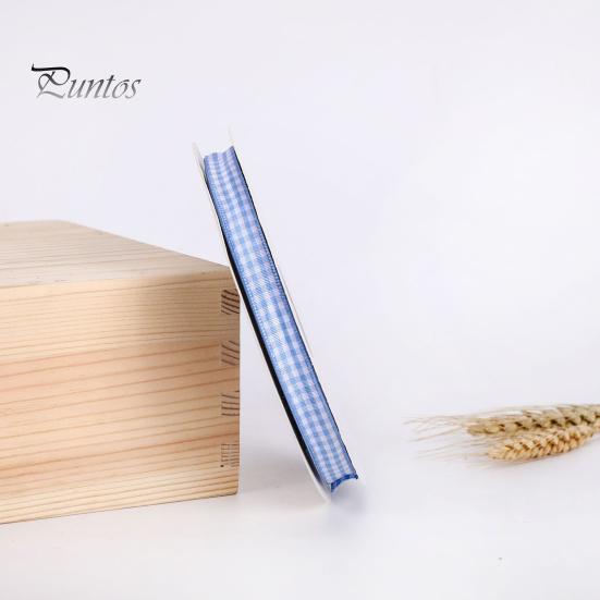 For Party DIY 1 Roll Cheque Plaid Ribbon All Match Rural Style Printed Grid Bow Gift Box Packing Ribbon
