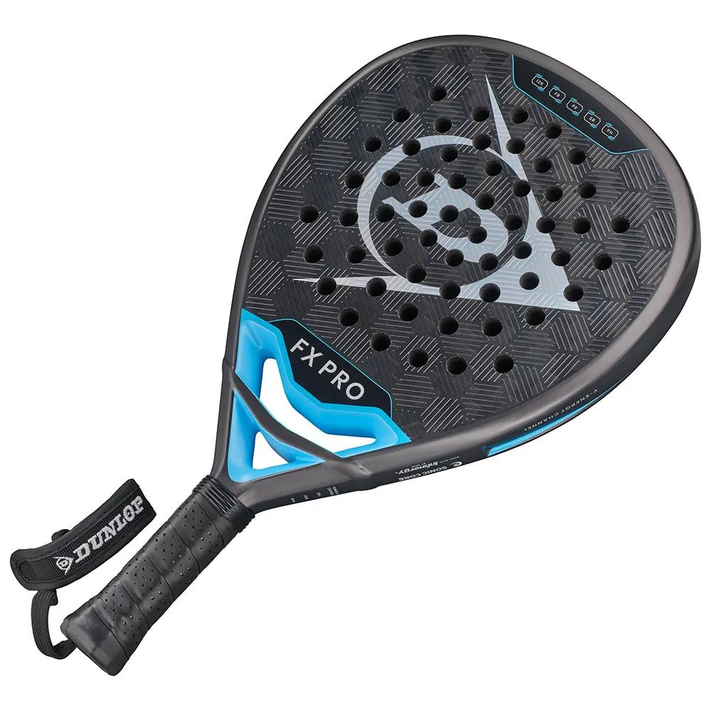 Dunlop FX Pro Padel Racket 370g Gun Metal/Cyan/Metallic Silver