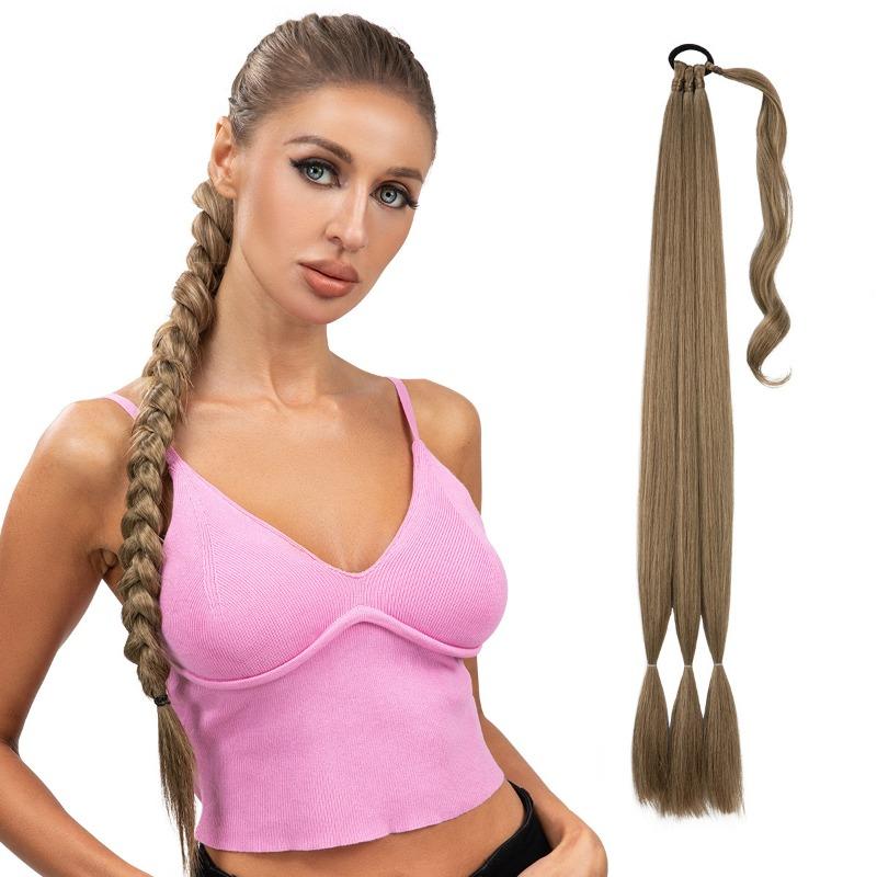 Ladies Wig Real Natural Ponytail Wig Braid Winding Hair Extension Ponytail Ponytailhair
