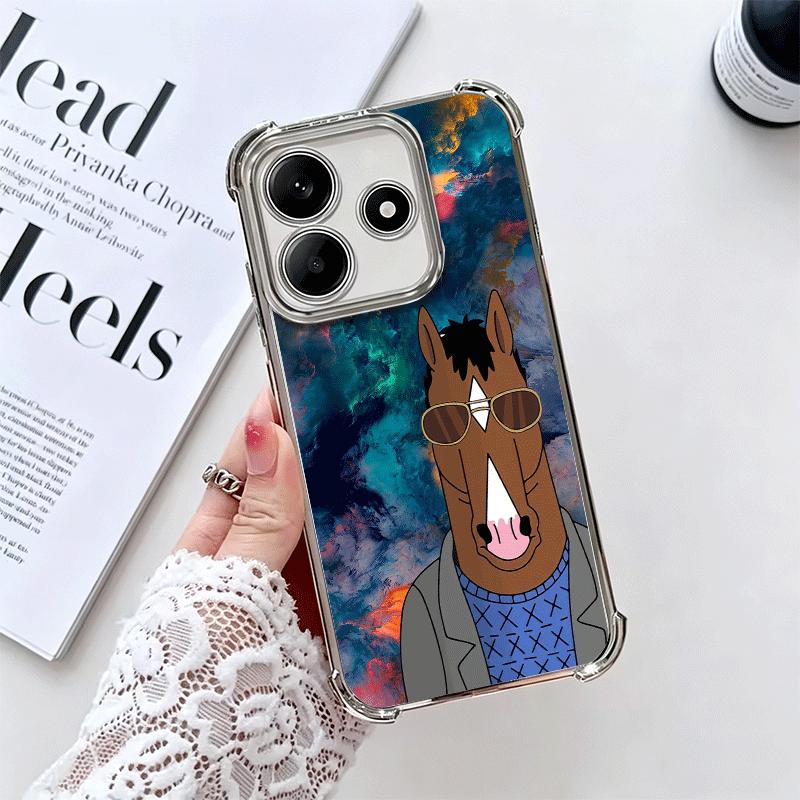 B-BoJack H-Horseman Смешной Покрытие Чехол для Телефона Для Xiaomi Redmi Note 14 15 Pro Plus 13 12 11 11S 11T 10 9S 9 5G Защита от Падения Airbag