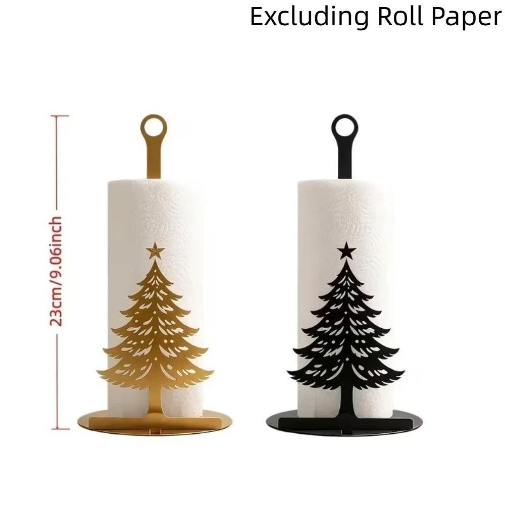 Iron Metal Paper Towel Rack Freestanding Roll Organizer Vertical Desk Ornament Christmas Gift
