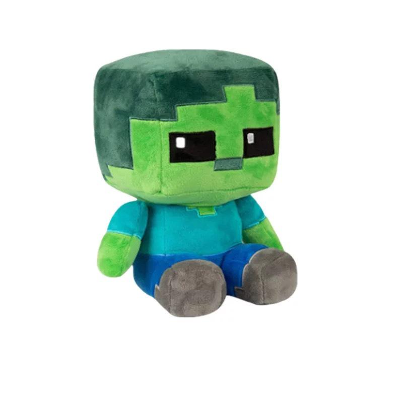 Плюшевая фигурка Зомби и Черного Стива из Minecraft - Сидячая поза