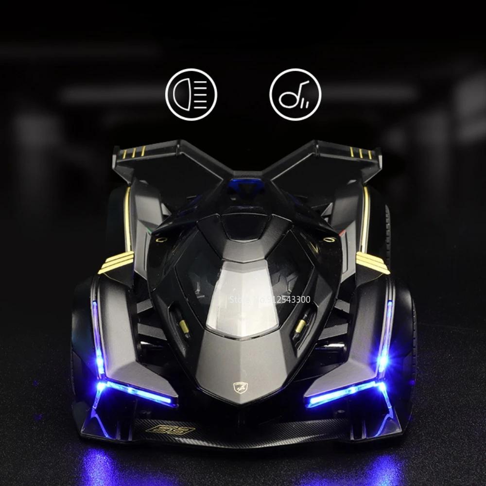 1:22 Scale V12GT P1 GTR Toy Car Model Alloy Diecast Sound Light Pull Back Vehicle Models for Child Best Birthday Gifts Souvenirs
