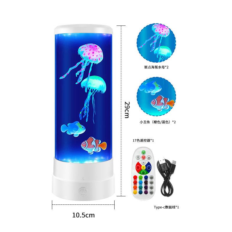 Jellyfish Fish LED Night Light, Bionic Design, Bedside Desk Ornament Lamp, Premium Ambient Light