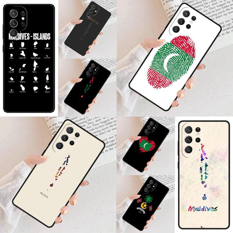 Чехол для телефона с картой Мальдив для Samsung Galaxy S26 Ultra S25 S24 S23 S22 S21 S20 Note10