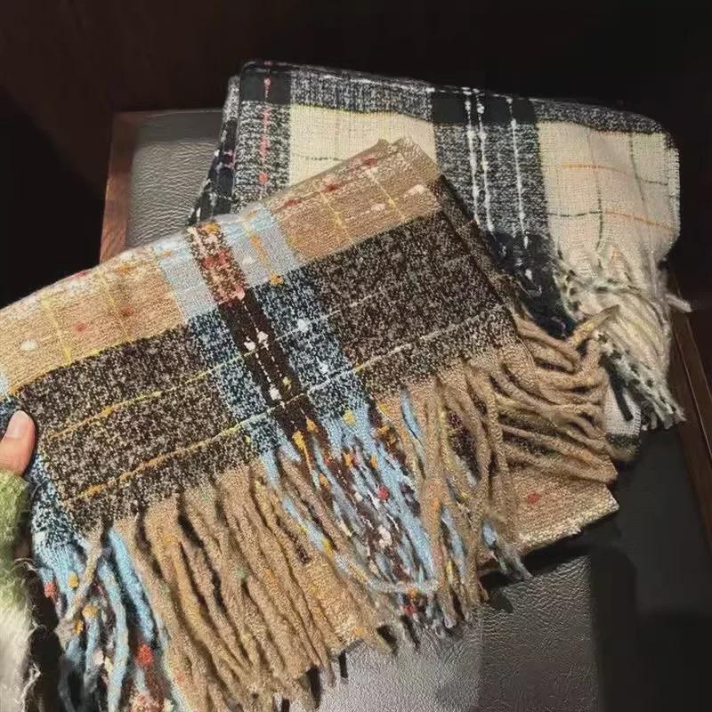 Retro Plaid Starry Sweet Potato Scarf - Soft, Warm, Versatile Accessory for Women In Autumn and Winter