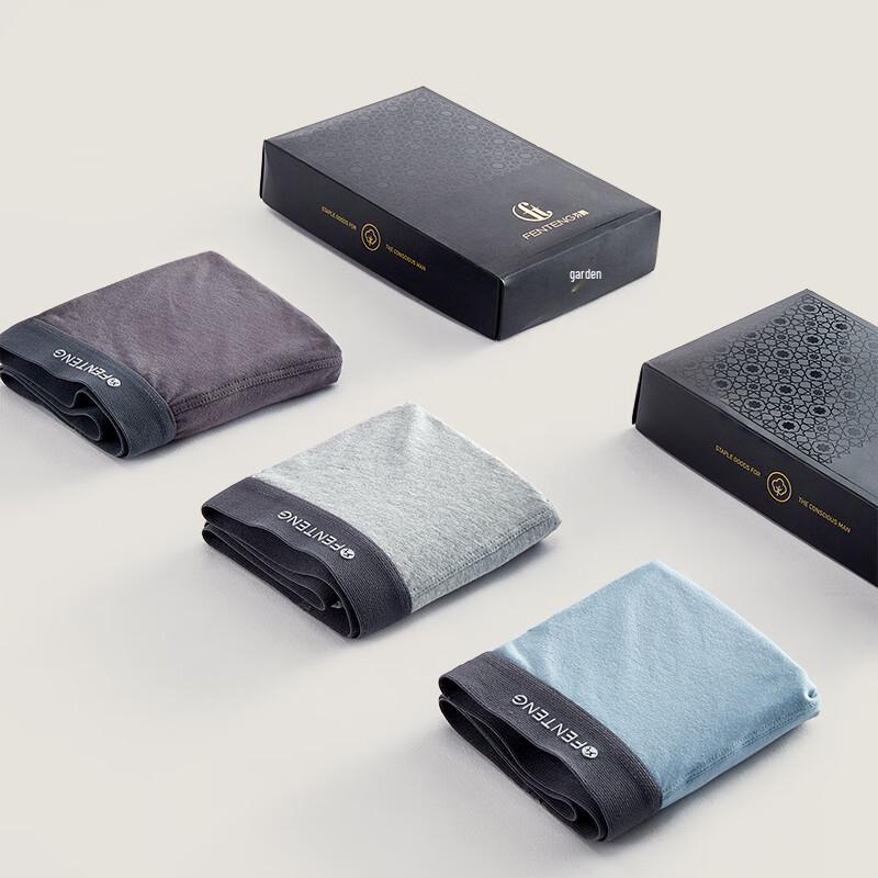 Fenteng Мужские весенне-осенние боксеры-брифы из чистого хлопка с антибактериальным эффектом