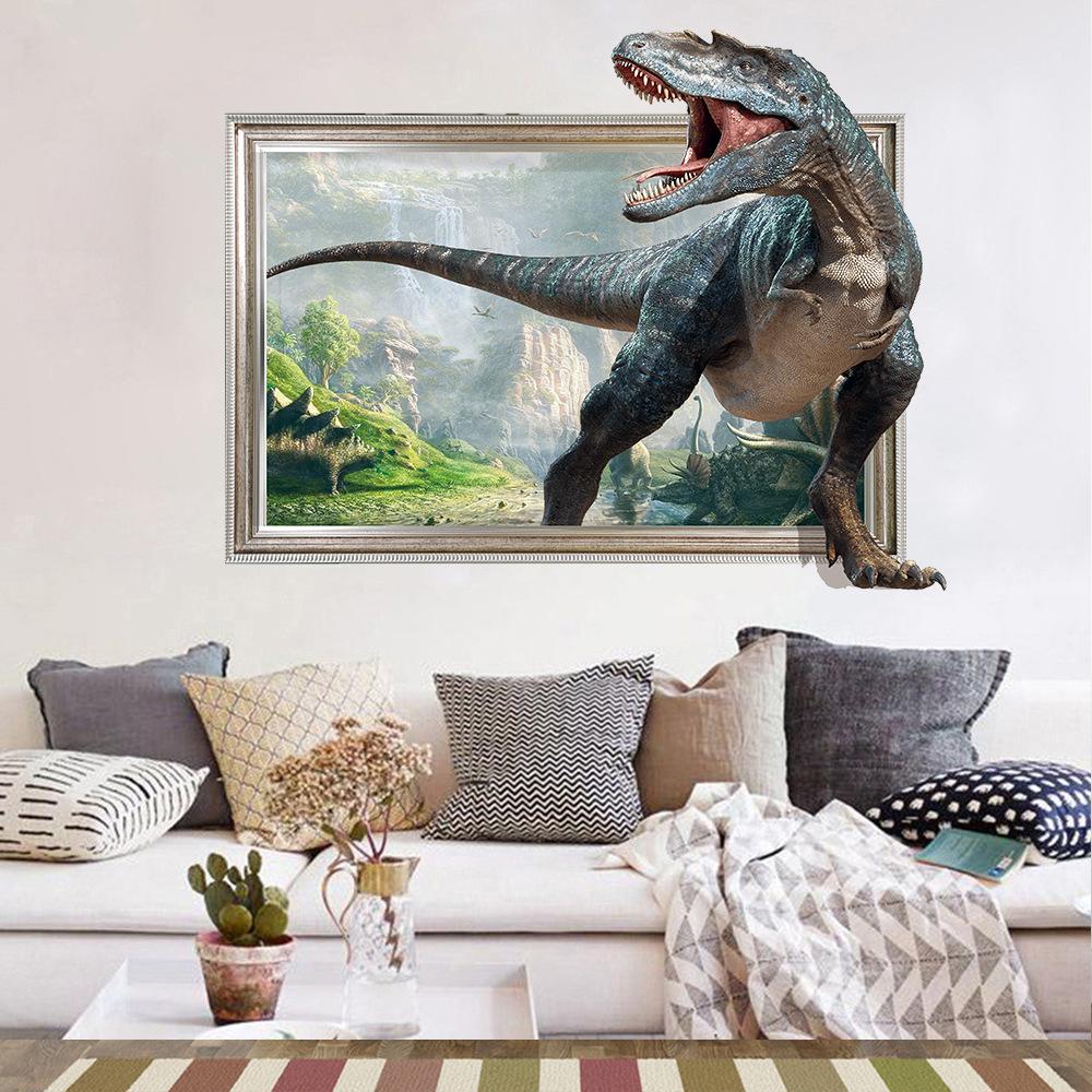 3D наклейки на стену с динозаврами, украшение для дома, плакат с животными, наклейки для детской комнаты