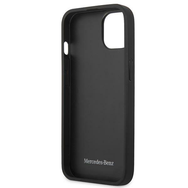 Etui do iPhone 13 mini Mercedes Skórzane Gwiazdy Czerwone