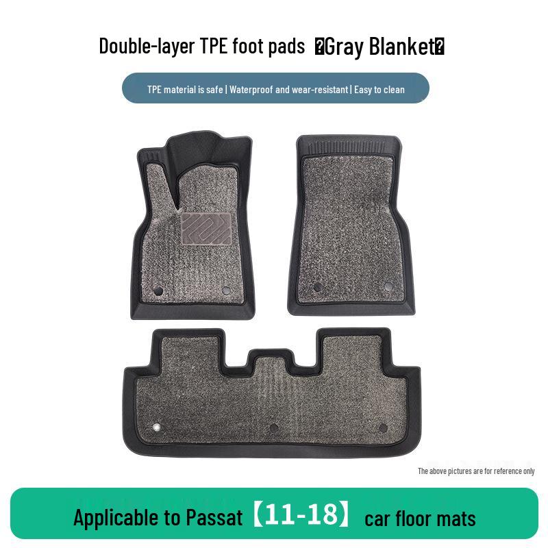 Комплект резиновых напольных ковриков TPE для Volkswagen Passat 2011-2018 (3 шт)