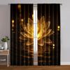 2pc,  Curtains Golden Flowers Spring and Summer Blackout  Polyester Birthday Party Use for Aesthetic Room Decor