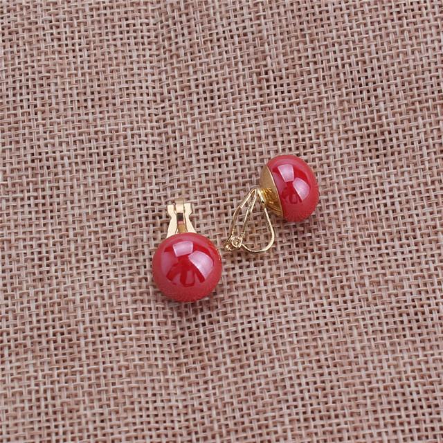 Корейский стиль, имитация жемчуга, форма бусин таро, клипса на серьгу для женщин, мода, милые серьги без проколов, оптовая продажа с фабрики