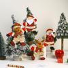 Dancing Christmas Figurines: Snowman, Reindeer, Bear & Old Man Plush Ornaments