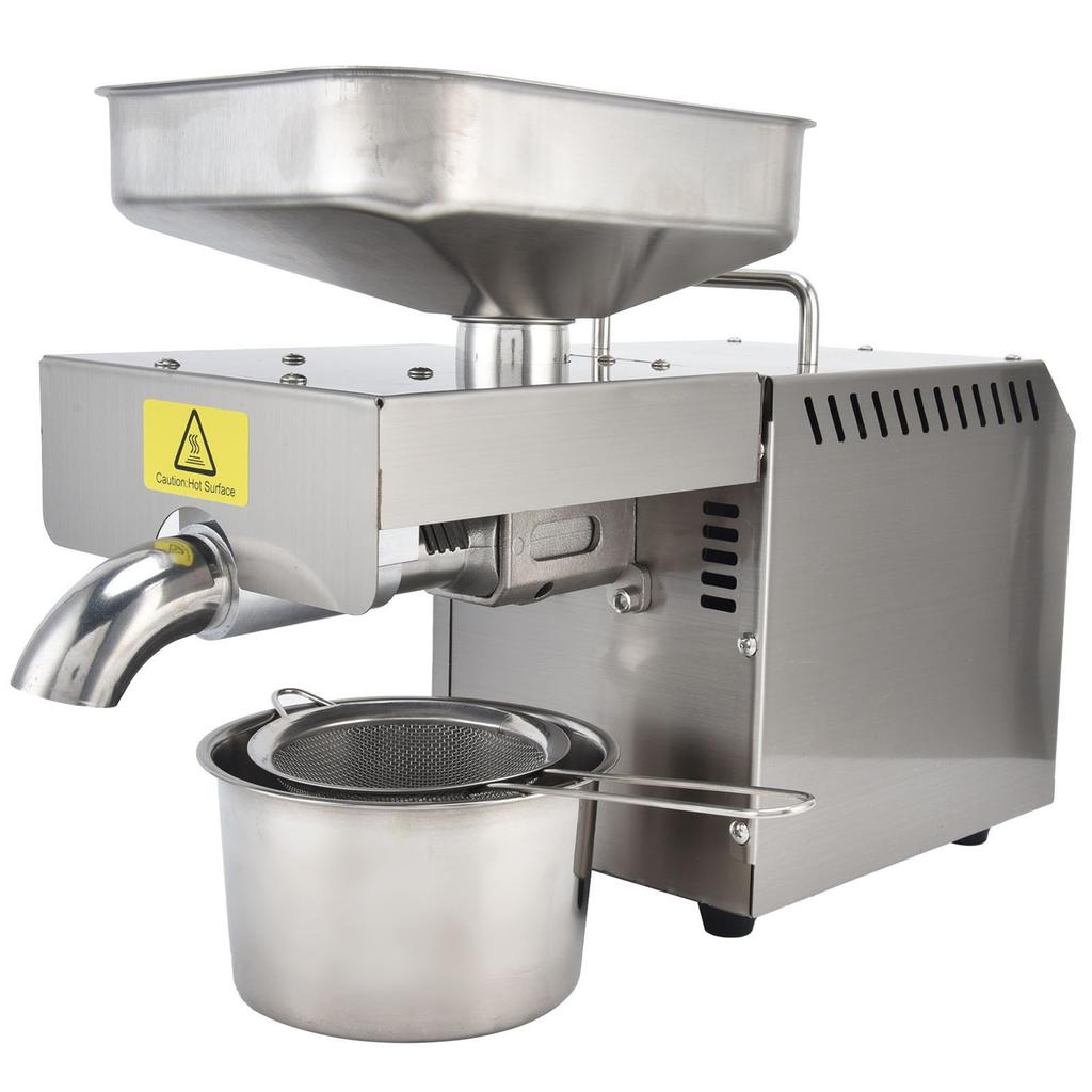 Automatic Oil Press Stainless Steel Cereals Hot Cold Oil Expeller Commercial Household ProcessorUS