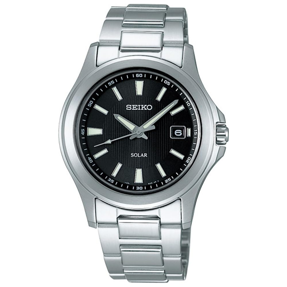Seiko Selection SBPN067 Men's Solar Powered Watch Black Dial Stainless Steel Date Calendar