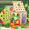 Деревянная головоломка с колышками с функциями сопоставления и счета для развивающей игры детей