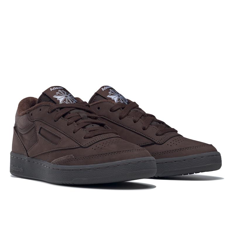 Adsum x Reebok Club C Mid 2 Темно-коричневые Унисекс Кроссовки Черные IF7935