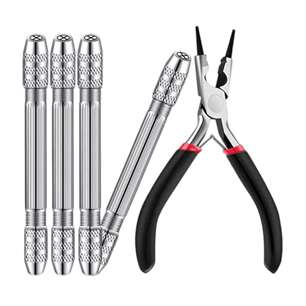 Двусторонняя ручная дрель Набор для изготовления ювелирных изделий для скручивания проволоки и металлообработки со сверлами из углеродистой стали