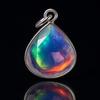 Extremely Rare 24 Ct Natural Opal 925 Sterling Silver CERTIFIED Pear Pendant