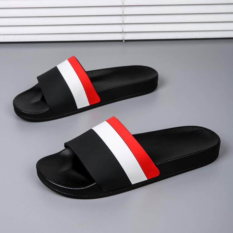 Men Striped Sandals Soft Comfortable Non-Slip Slippers Indoor Outdoor Women Beach Shoes Quick-Dry EVA Platform Light