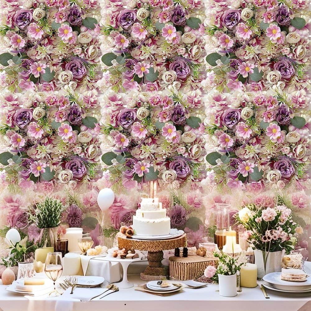 Background Wall Artificial Rose Flower Wall Multicolor Hydrangea Flower Panel  Gift