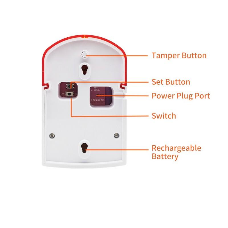 CPVAN Outdoor Wireless Siren 433Mhz Loudspeaker 120dB higt decibel Waterproof Strobe Siren EU plug For Home Burglar Alarm system