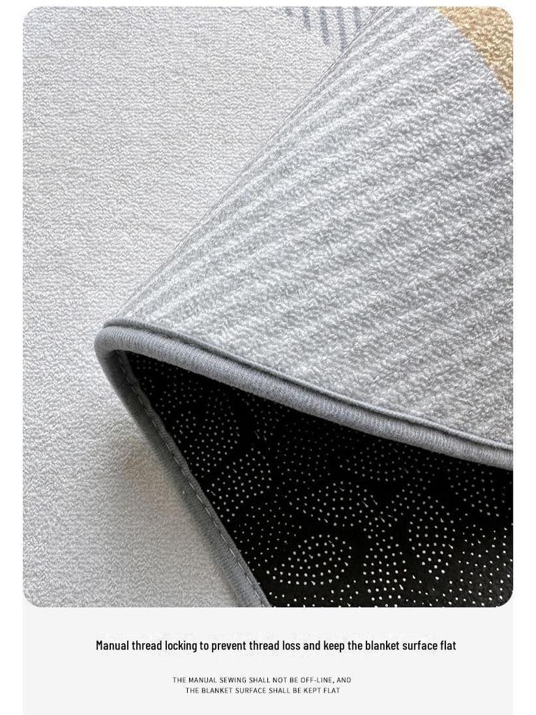 Нескользящий серый ковер Nordic: Универсальный легкий роскошный ковер для гостиной, спальни или использования у кровати.