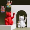 European Matte Geometric Fortune Cat Ornament Living Room Desktop Home Decor Resin Crafts