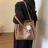 Большая сумка женская 2025 весна новая трендовая осенне-зимняя ретро сумка-тоут для通勤 большая вместимость универсальная сумка через плечо