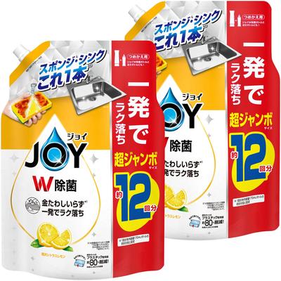 Средство для мытья посуды Joy Double Disinfecting, Роскошный цитрусово-лимонный аромат, Сменный блок, Экстра-джембо, 1550 мл x 2 пакета