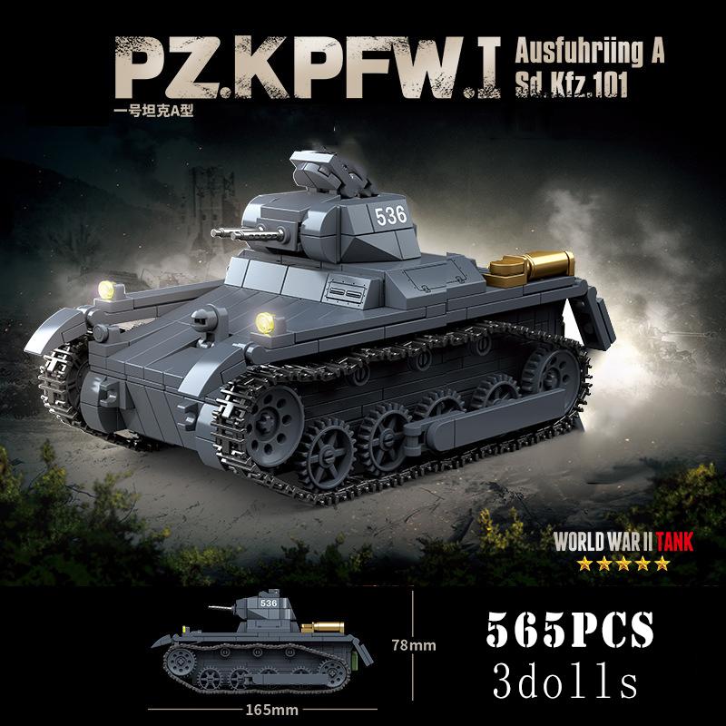 Военный Мировая Война Немецкий Танк PZ.KPFW I Строительный Блок WW2 Пантера Шерман Тигр Танк Бронированная Машина Кирпичики Дети Детские Игрушки
