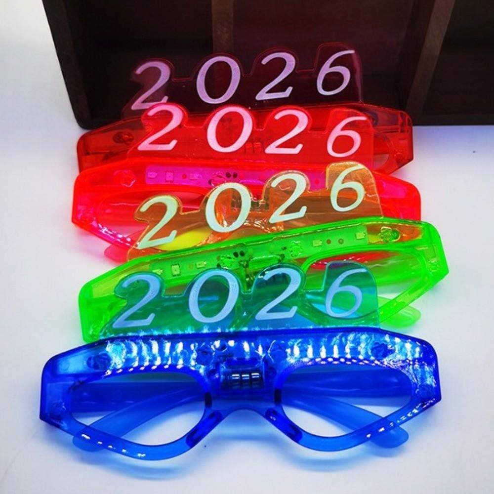 Квадратная/В форме сердца 2026 Светодиодные светящиеся очки Светодиодные светящиеся очки для новогодней вечеринки Рейв Ночной клуб