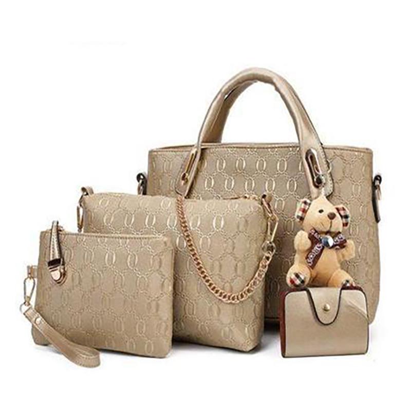 Новая коллекция 2025 года, набор из 4 вложенных сумок в европейском и американском стиле, вместительная сумка через плечо для поездок на работу