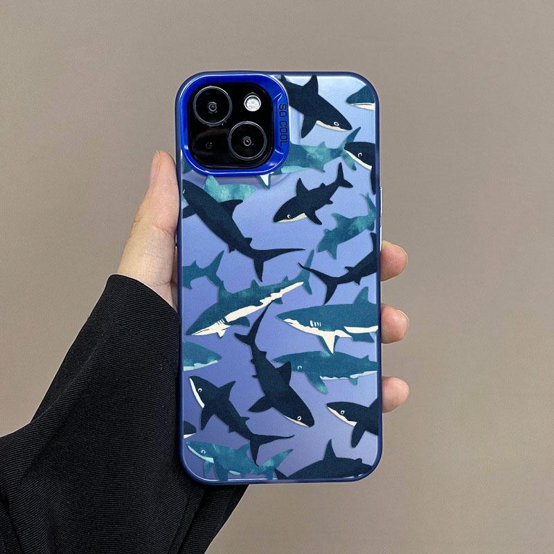 Лазерный чехол для телефона с акулами в группах для iPhone 13 11 12 Pro Max Mini 16 15 14 Pro Max Plus Ударопрочные защитные задние крышки