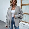 Осень и зима новый женский вязаный свитер однотонный рукав летучая мышь Европейский и американский свитер кардиган куртка женская