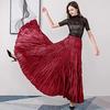 Women Maxi Skirt Elastic High Waist Super Large Pendulum Design Long Skirt Pleated Dance Skirt Party Wear