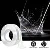 Нано Двусторонняя лента Сверхпрочная Прозрачные клейкие полоски Сильная липкая Многоцелевая Многоразовая Водонепроницаемая Монтажная лента