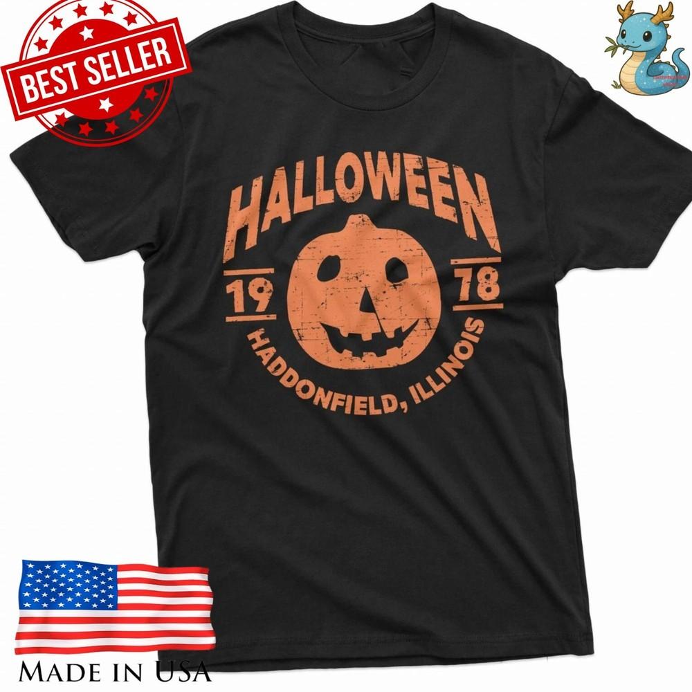 Halloween 1978 Shirt Retro Haddonfield Illinois Pumpkin Horror Graphic Tee Unisex T-Shirt