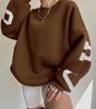 Casual Fashion Letter Print Thick Pullover Sweatshirt For Women Winter 2022