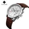 WWOOR Leather Strap Watch Men's Retro Luminous Quartz Watch Business Casual Fashion Men's Watches Trendy Watches