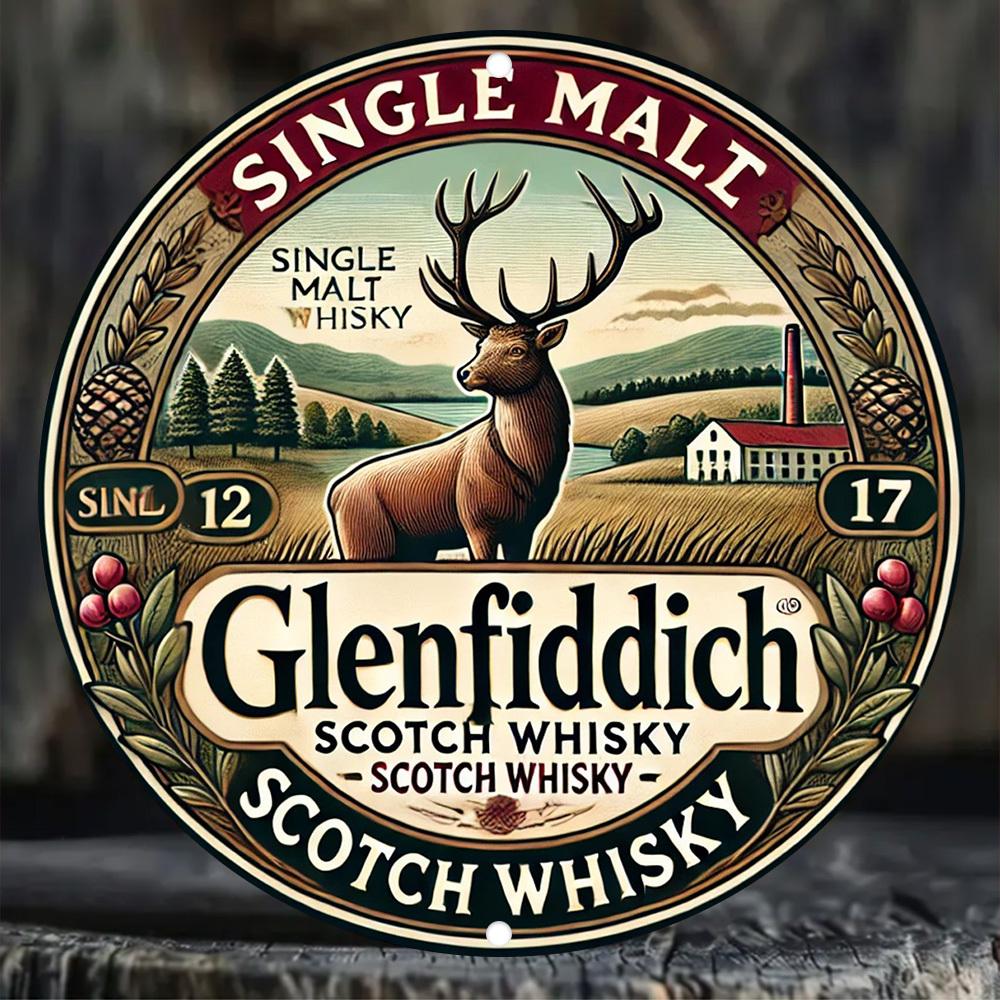 D Flat Glenfiddich Шотландский Виски Винтажная Металлическая Настенная Арт-Пластина x см Алюминиевый Жестяной Знак с Выгравированными Шотландскими Пейзажами