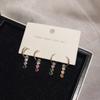 New Fashion Rainbow Colorful Cubic Zircon Hoop Earrings Set Fashion 4 -Piece Ear Sets Jewelry For Women Party Gifts