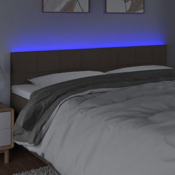 VidaXL LED Headboard Bedroom Furniture Double Bed Accessory Head of Bed Frame Interior Taupe 3121622