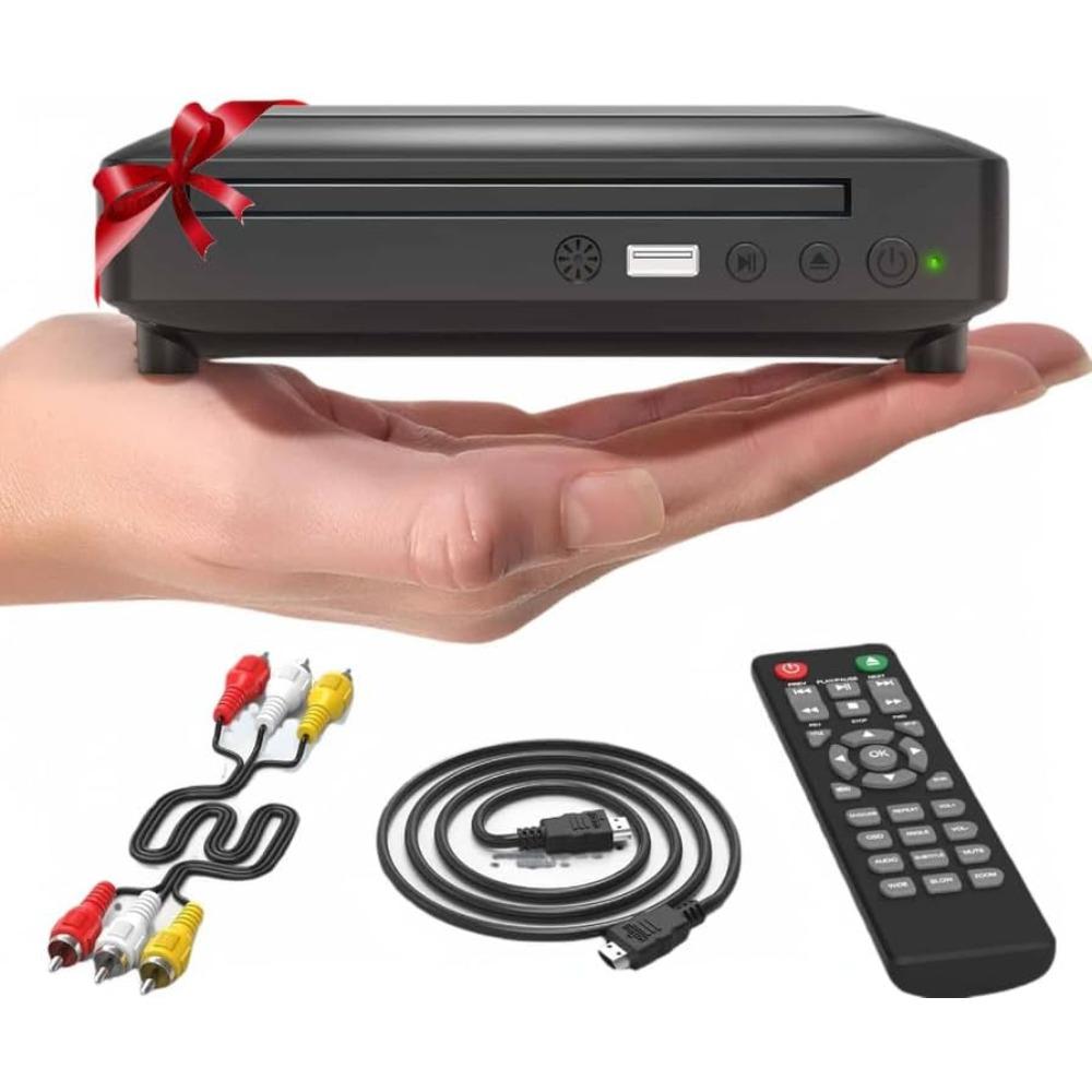 Мини HD DVD-плеер, домашний CD-плеер, DVD-плеер для телевизора, поставляется с HDMI и RCA аудио-видео кабелями, с возможностью обновления до HD 1080p