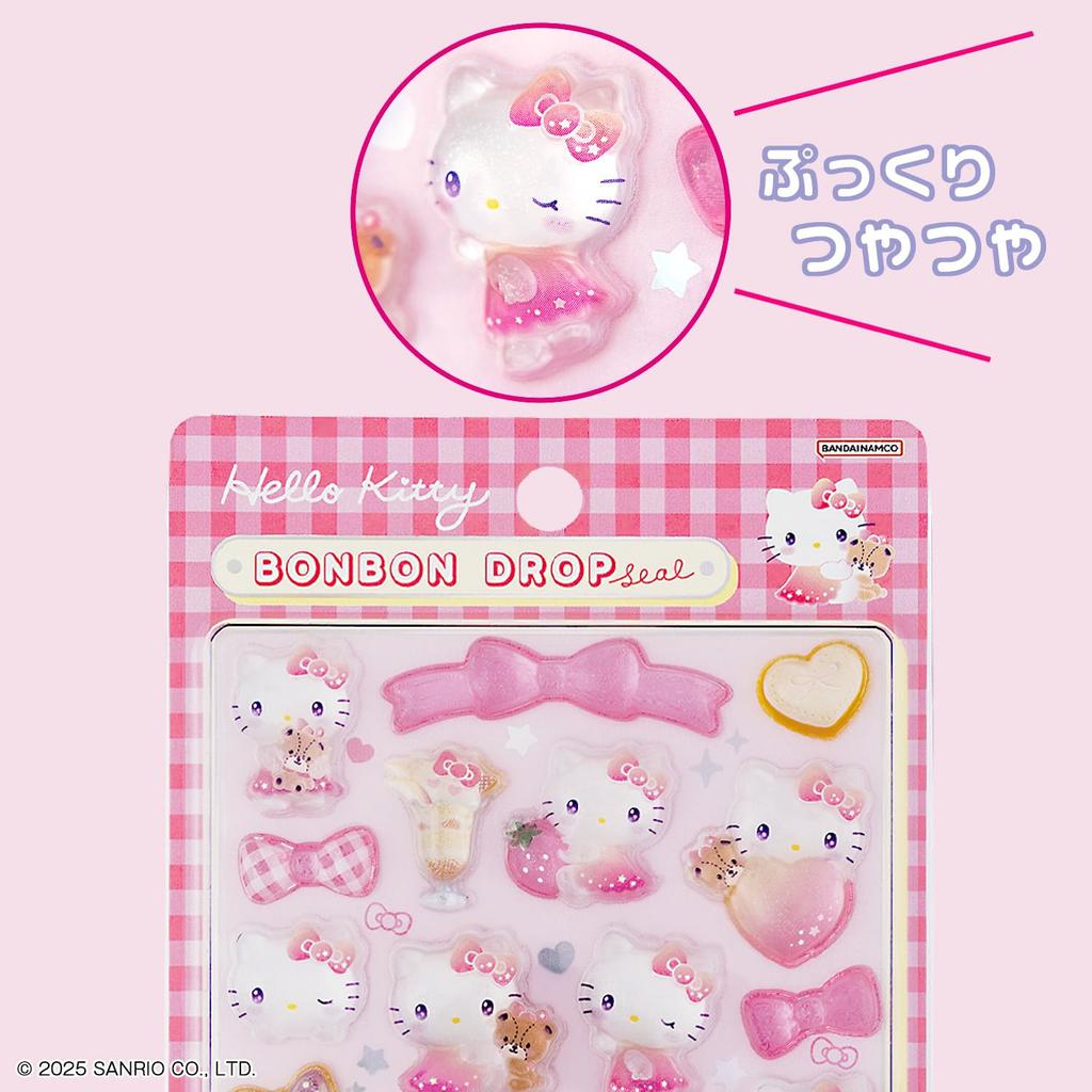 Канцелярские товары Персонаж Sanrio Bonbon Drop Hello S8812101 Sun-Star Наклейки, Стикеры, Китти, Розовый,