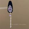 Blue Gem Healing Rhinestone Pearl Ethnic Tassel Hair Clip for Women