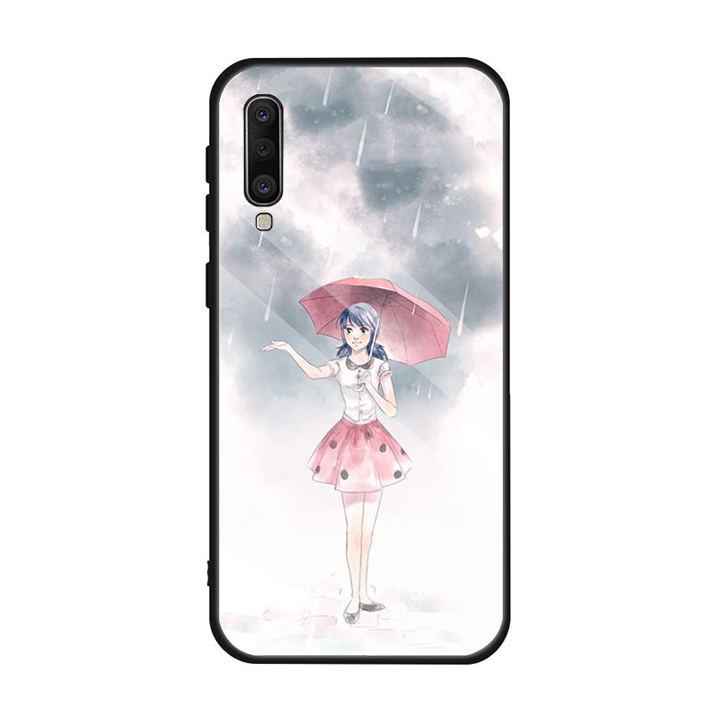 Женский закаленный стеклянный чехол для Samsung Galaxy A10S A10E A20S A20E A30S A40 A50S A60 A70 A80 A90 A6 A7 A8 Cover Shell