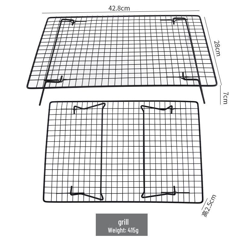 Складная Утолщенная Железная Охлаждающая Решетка для Печенья, Хлеба и Торта - Полая для Хранения и для Выпечки Вверх Дном