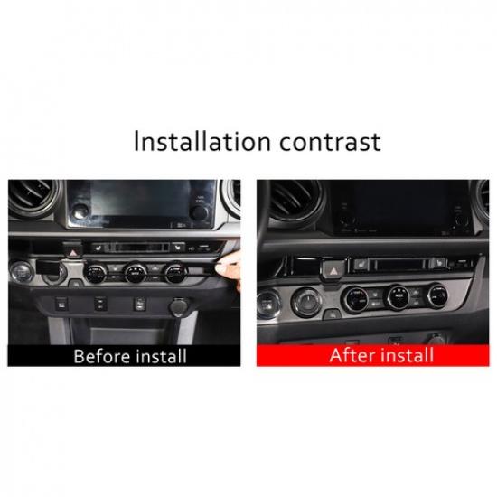 Glossy Piano Black Warning Light Switch Sticker Trim For Toyota Tacoma 2016-